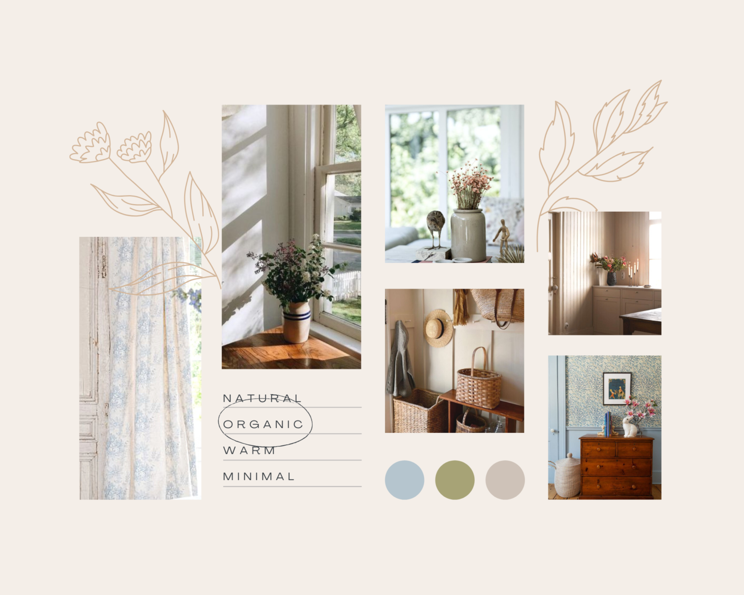 Pink and Brown Soft and Dainty Fashion Moodboard Photo Collage